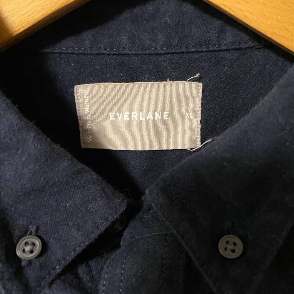 Everlane Dark Blue Collared Button Down Shirt - image 2